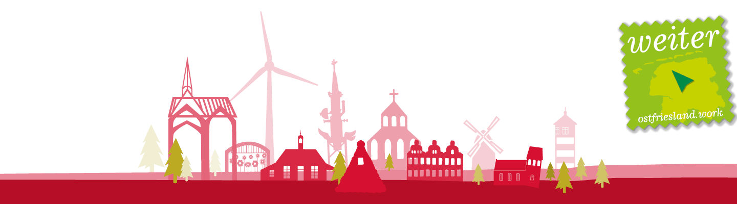 Grafiken Skyline Landkreis Aurich markante Gebäude